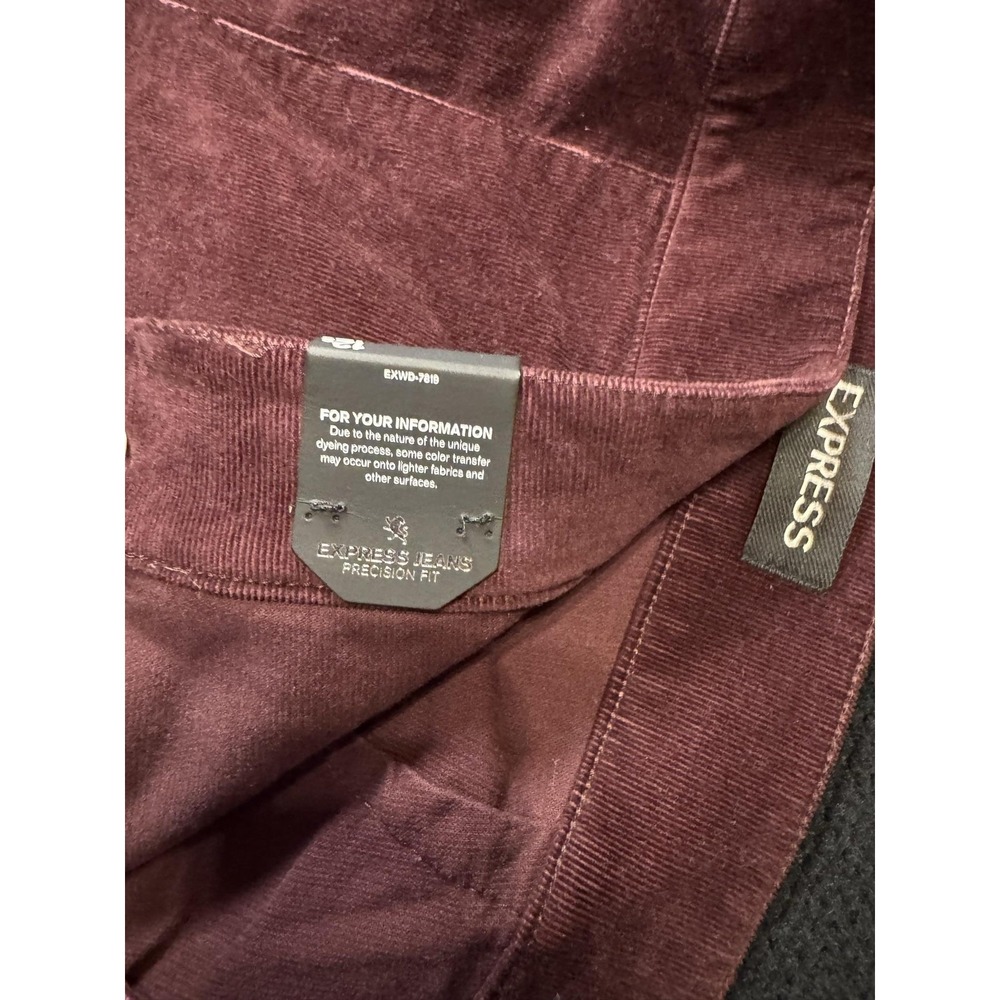 Express Bell Flare Pants Womens 12S Burgundy Corduroy High Rise EXWD-7819 NWT - Picture 14 of 14